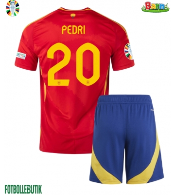 Spanien Pedri Gonzalez #20 Hemmaställ Barn EM 2024 Kortärmad (+ Korta byxor)